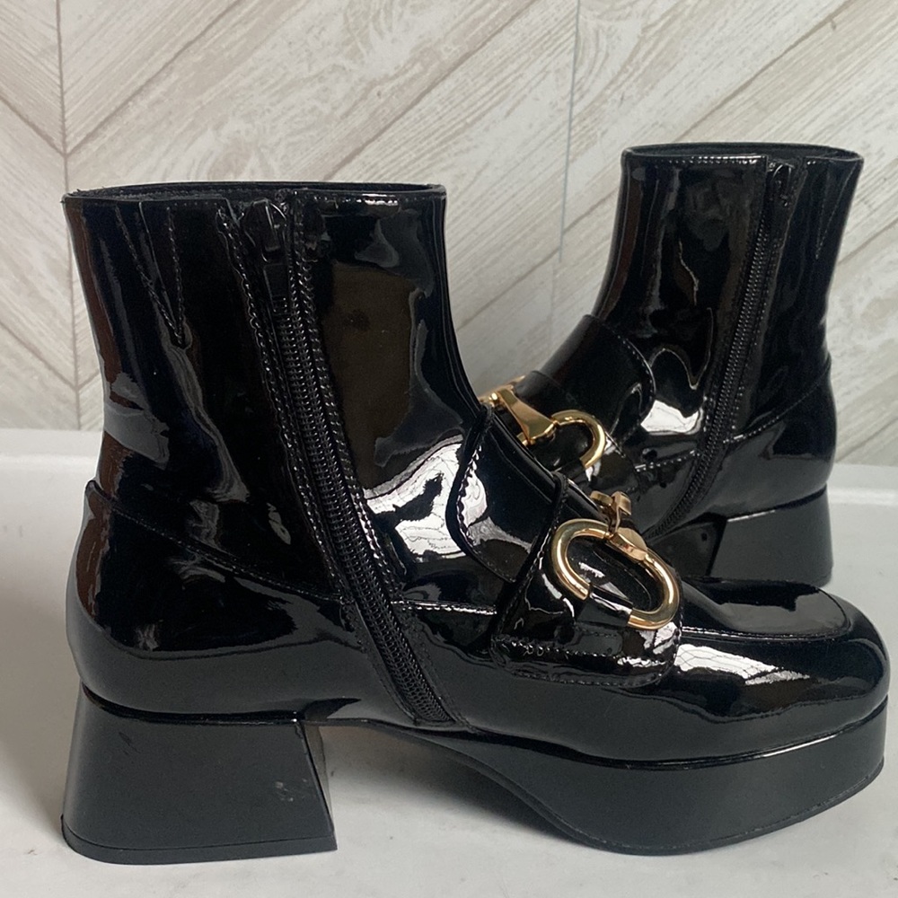 NEW Jeffrey Campbell Prepster horsebit patent ankle boots 6 - Picture 7 of 10